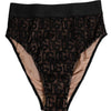 Dolce & Gabbana Black DG Logo Lace High Brief Panty Underwear