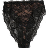 Dolce & Gabbana Black Floral Lace Mesh High Brief Panty  Underwear