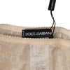 Dolce &amp; Gabbana Beige DG Logo Spitzen-Slip mit mittelhohem Bund
