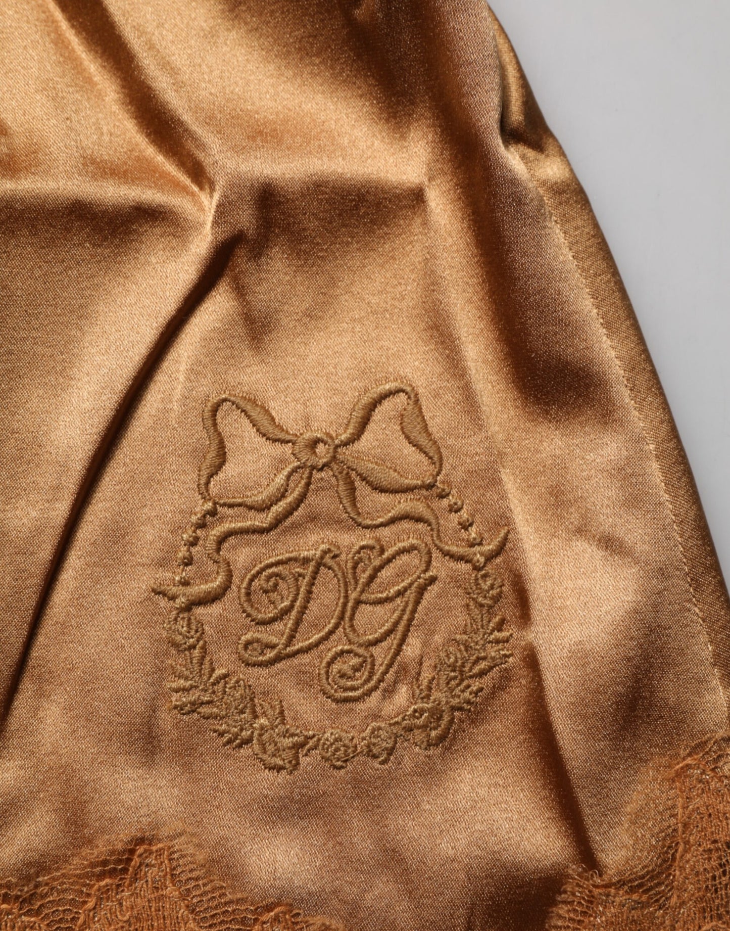 Dolce &amp; Gabbana braunes Tanktop aus floraler Spitze, Dessous, Nachtwäsche, Unterwäsche