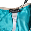 Dolce & Gabbana Blue Silk Satin Floral Lace Trim New Slip Underwear