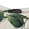 Dolce & Gabbana White Silk Satin Floral Lace Trim Slip Underwear