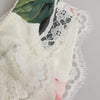 Dolce & Gabbana White Silk Satin Floral Lace Trim Slip Underwear