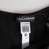Dolce & Gabbana Black Silk Satin Floral Lace Panty Brief Underwear