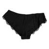 Dolce & Gabbana Black Silk Satin Floral Lace Panty Brief Underwear