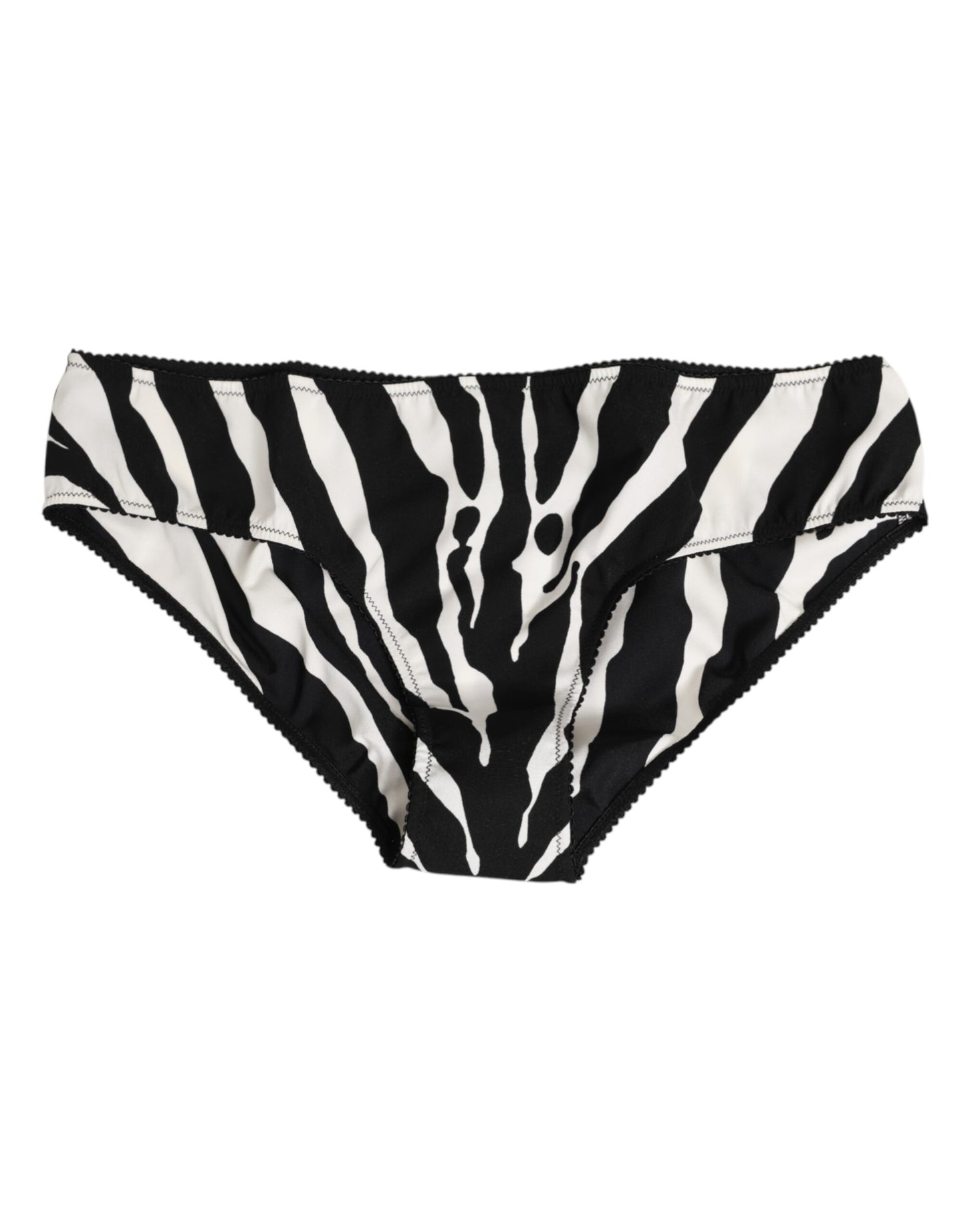 Dolce &amp; Gabbana Slip-Slips mit schwarzem und weißem Zebra-Print