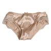 Dolce & Gabbana Beige Silk Satin Floral Lace Panty Brief Underwear