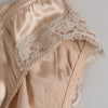 Dolce & Gabbana Beige Silk Satin Floral Lace Panty Brief Underwear