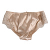 Dolce & Gabbana Beige Silk Satin Floral Lace Panty Brief Underwear