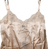 Dolce & Gabbana Nude Chemise Lingerie Silk Blend Lace Trim Dress