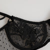 Dolce & Gabbana Black Floral Underwired Balconette Bra Underwear