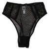 Dolce & Gabbana Black Lace Polka Dot Mesh High Waist Underwear