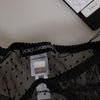 Dolce & Gabbana Black Lace Polka Dot Mesh High Waist Underwear
