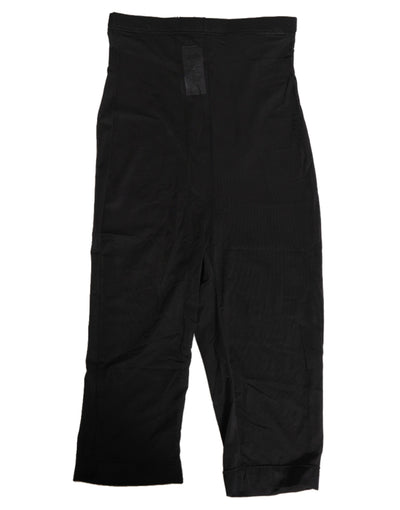 Dolce &amp; Gabbana Schwarze, hochtaillierte, enge Midi-Hose Unterwäsche