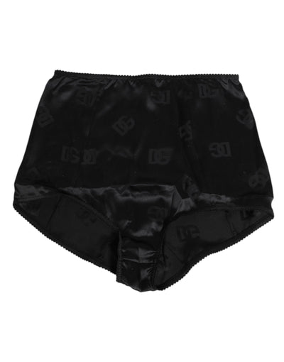 Dolce & Gabbana Black Silk Stretch High Waist Girdle Underwear