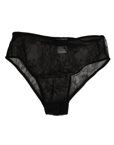 Dolce &amp; Gabbana Schwarze Nylon-Stretch-Unterwäsche mit hohem Bund