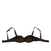Dolce & Gabbana Brown Silk Underwired Balconette Bra Underwear