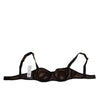 Dolce & Gabbana Brown Silk Underwired Balconette Bra Underwear