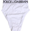 Dolce & Gabbana White Cotton Stretch High Waist Panty Underwear