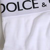 Dolce & Gabbana White Cotton Stretch High Waist Panty Underwear
