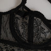 Dolce & Gabbana Black Floral Lace Nylon Balconcino Bra Underwear