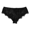Dolce & Gabbana Black Silk Satin Floral Lace Panty Brief Underwear