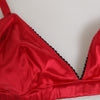Dolce & Gabbana Red Silk Satin Triangle Soft Cup Br Underwear