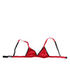 Dolce & Gabbana Red Silk Satin Triangle Soft Cup Br Underwear