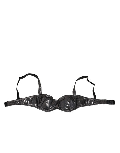 Dolce & Gabbana Black Acetate Stretch Balconette Bra Underwear
