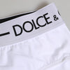 Dolce & Gabbana White Nylon Logo Waistband Shorts Underwear