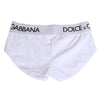 Dolce & Gabbana White Nylon Logo Waistband Shorts Underwear