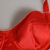 Dolce &amp; Gabbana roter Seidensatin-Bügel-BH mit halbgepolsterter Unterwäsche