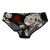 Dolce &amp; Gabbana Slip mit schwarzem Blumenmuster und mittelhohem Bund