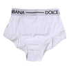 Dolce & Gabbana White Nylon Logo Waistband Coulotte Underwear