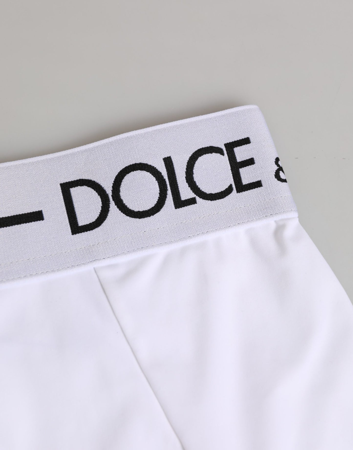 Dolce & Gabbana White Nylon Logo Waistband Coulotte Underwear