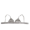 Dolce & Gabbana Gray Silk Satin Triangle Soft Cup Bra Underwear