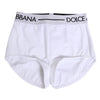 Dolce & Gabbana White Nylon Logo Waistband Shorts Underwear