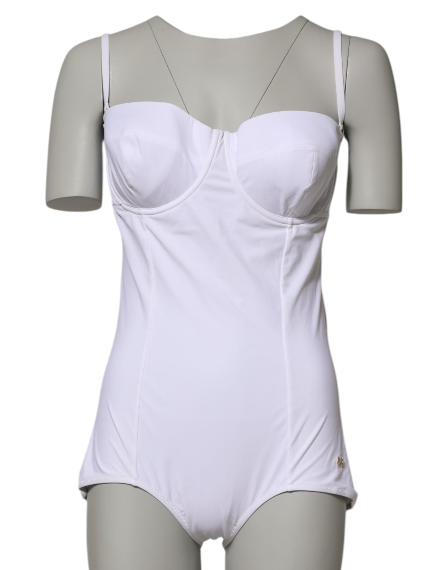 Dolce & Gabbana White Padded Balconette One Piece Swimwear