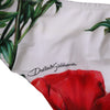 Dolce & Gabbana White Floral Swimsuit 2 Piece Top Bottom Swimwear