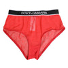 Dolce & Gabbana Red Nylon Logo Waistband Brief Panty Underwear