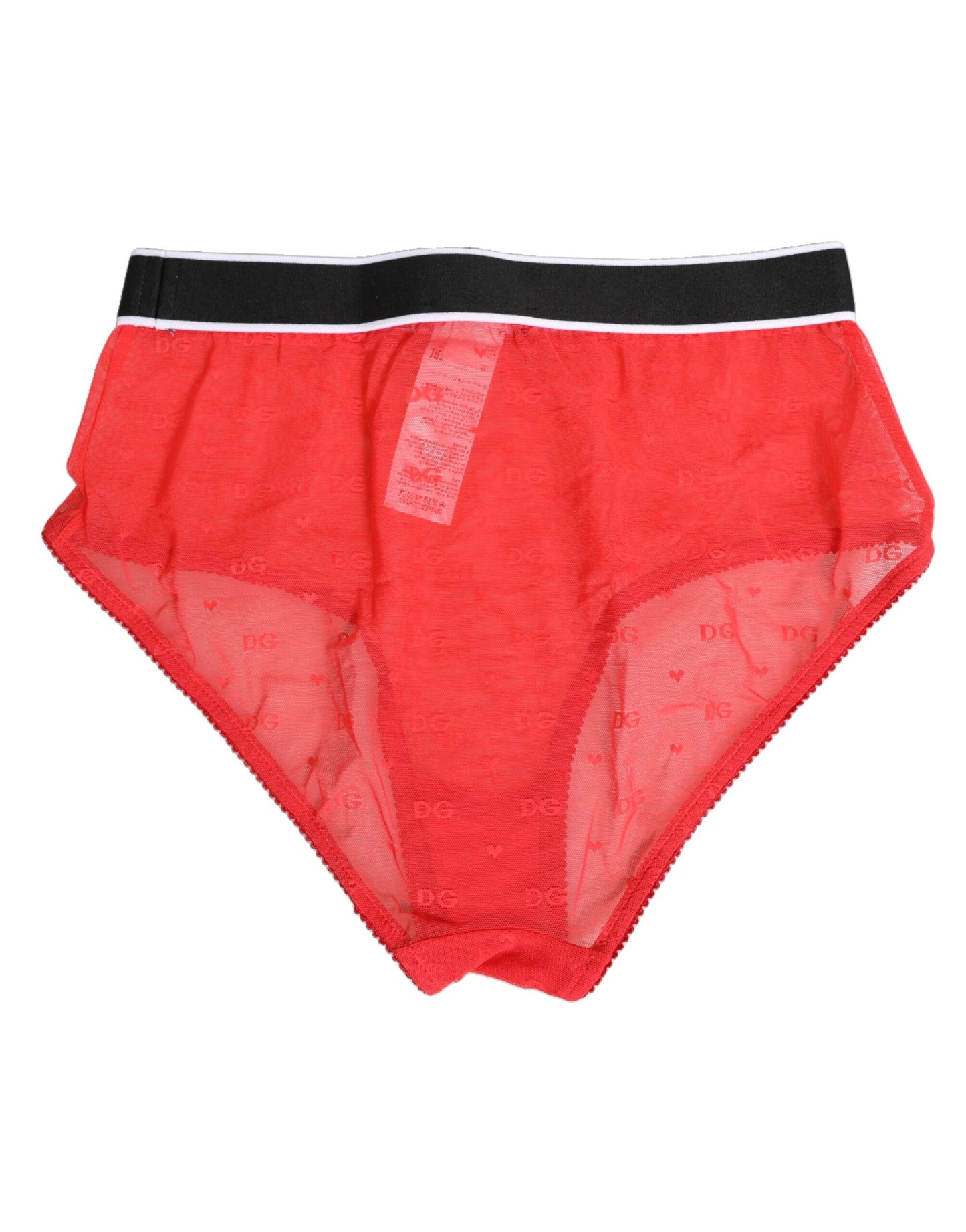 Dolce & Gabbana Red Nylon Logo Waistband Brief Panty Underwear