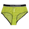 Dolce & Gabbana Green Nylon Logo Waistband Brief Panty Underwear