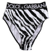 Dolce & Gabbana Black White Stripes High Waist Panty Underwear