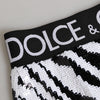 Dolce & Gabbana Black White Stripes High Waist Panty Underwear