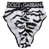 Dolce &amp; Gabbana Pailletten-Slip mit hohem Bund, schwarz-weiß