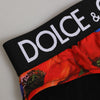 Dolce & Gabbana Black Floral Print High Waist Panty Underwear