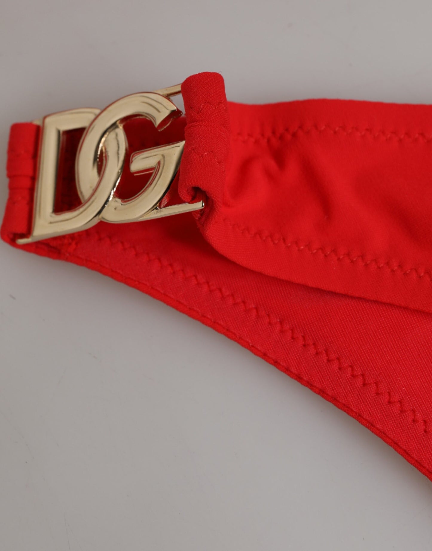 Dolce &amp; Gabbana roter Nylon-Badeanzug, zweiteilig, Oberteil und Unterteil