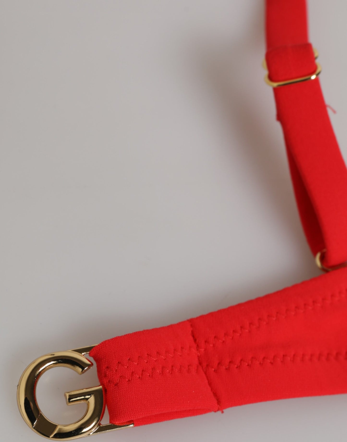 Dolce &amp; Gabbana roter Nylon-Badeanzug, zweiteilig, Oberteil und Unterteil