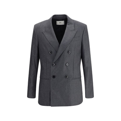 Ami Paris grauer Fleece-Wollblazer