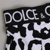 Dolce & Gabbana White Leopard Nylon High Waist Girdle Underwear